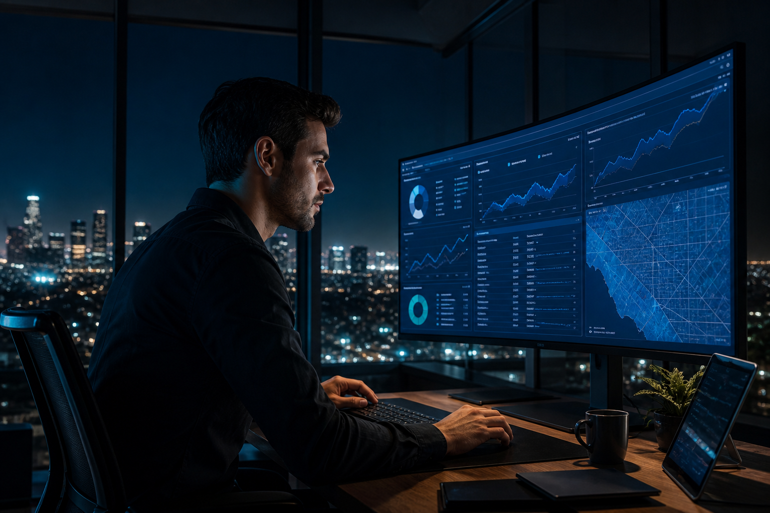 SEO strategist reviewing Los Angeles search growth analytics